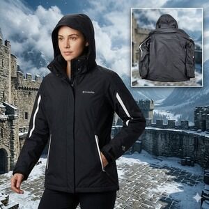 Columbia Bugaboo Interchange Jacket Womens Small Black Omni-Heat SL7227-010 NEW